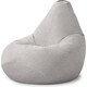 Кресло бескаркасное Mypuff груша, Светло-серый, размер XXXXL- Комфорт, букле