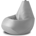 Кресло бескаркасное Mypuff груша, Серебристо-серый, размер XXL- Миди, оксфорд