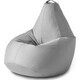 Кресло бескаркасное Mypuff груша, Светло-серый, размер XXXXL- Комфорт, Оксфорд 600