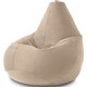 Кресло бескаркасное Mypuff груша, Бежевый, размер XXXL- Стандарт, велюр