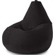 Кресло бескаркасное Mypuff груша, Черный, размер XXXL- Стандарт, велюр