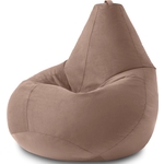 Кресло бескаркасное Mypuff груша, Какао, размер XXXXXL- Мега, велюр