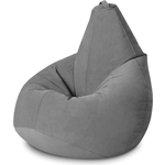 Кресло бескаркасное Mypuff груша, Сталь, размер XXL- Миди, мебельный велюр