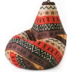 Кресло бескаркасное Mypuff груша, Африка, размер XXL- Миди, мебельный хлопок