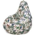 Кресло бескаркасное Mypuff груша, Джунгли зовут, размер XXL- Миди, мебельный хлопок