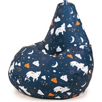 Кресло бескаркасное Mypuff груша, Сказочный волк, размер XXL- Миди, мебельный хлопок