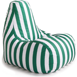 Кресло-пуф шезлонг Mypuff Бело-зеленый, оксфорд