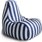 Кресло-пуф шезлонг Mypuff Бело-синий, оксфорд