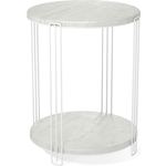 Столик кофейный Sheffilton SHT-CT33-1 белый муар/бетон лофт