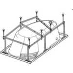 Монтажный комплект Santek Эдера 170х110 см, каркас, слив перелив, крепления (1WH112426)