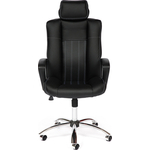 Кресло офисное TetChair OXFORD хром кож.зам, черный/черный перфор. 36-6/36-6/06