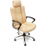 Кресло TetChair OXFORD хром кож/зам, бежевый/бежевый перфор., 36-34/36-34/06