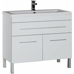 Тумба под раковину Aquanet Верона 100 с дверцами и ящиком, белая (182710)