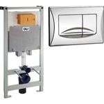 Инсталляция для унитаза OLI 80 Sanitarblock механическая с кнопкой River, хром (300572 + 638504)