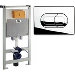 Инсталляция для унитаза OLI 80 Sanitarblock пневматическая с кнопкой Salina, хром (300573)