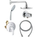 Душевая система Grohe Eurosmart с верхним душем, хром (124440)