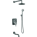 Душевая система ZorG Antic с изливом, серебро (A 104DS-SL)