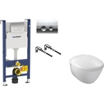 Комплект унитаза Jacob Delafon Delta 21 инсталляция + унитаз Jacob Delafon Presqu'ile с сиденьем микролифт (458.124.21.1/E4440-00)