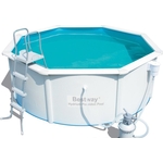 Стальной бассейн Bestway 56566 BW Hydrium 300х120см, 7630л, песч.фил.-нас. 3028л/ч, лестн., тент, подст., попл.-доз.