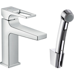 Смеситель для раковины Hansgrohe Metropol с гигиеническим душем и донным клапаном, хром (74522000)