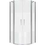 Душевой уголок Good Door Pandora R-80-T-CH 80х80 прозрачный с рисунком Тростник, хром (ПД00050)