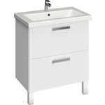 Тумба с раковиной Cersanit Melar 70 белая, с ножками (64129, UM-COM70/1, ZP-NOGA-KPL2)