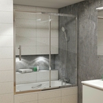Шторка для ванны Grossman GR-170/2 170x140 прозрачная, хром