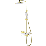 Душевая система Lemark Mista со смесителем, золото/белый (LM6462WG)