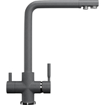 Смеситель для кухни Ulgran U-016 с подключением к фильтру, графитовый (U-016-342)