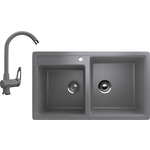 Кухонная мойка и смеситель Ulgran U-200 темно-серый