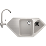 Кухонная мойка и смеситель Ulgran U-409 белый