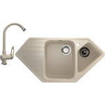 Кухонная мойка и смеситель Ulgran U-409 бежевый