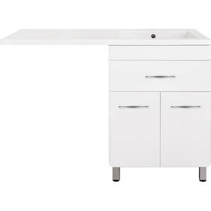 Тумба с раковиной Style line Валеро Люкс 60 (120R) под стиральную машину, белая (ЛС-00000578 + 2000949237428)