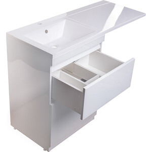 Тумба с раковиной Style line Даймонд Люкс 58 (120L) левая, под стиральную машину, белая (СС-00000559 + 2000949237411)
