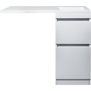 Тумба с раковиной Style line Даллас Люкс 38 (100R) напольная, под стиральную машину, белая (СС-00000514 + 2000949237459)