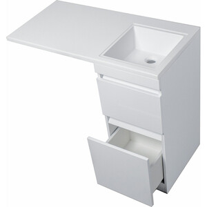 Тумба с раковиной Style line Даллас Люкс 38 (100R) напольная, под стиральную машину, белая (СС-00000514 + 2000949237459)