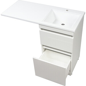 Тумба с раковиной Style line Даллас Люкс 48 (110R) напольная, под стиральную машину, белая эмаль (СС-00002347 + 2000949237466)