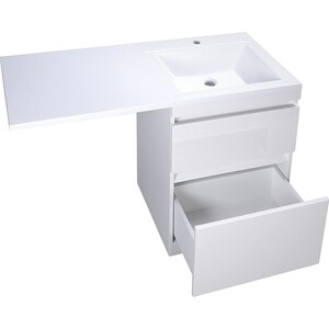 Тумба с раковиной Style line Даллас Люкс 58 (120R) напольная, под стиральную машину, белая эмаль (СС-00002338 + 2000949237428)