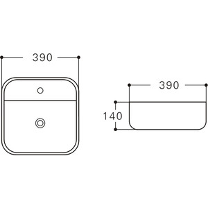 Раковина накладная Aquanet City 2 39х39 (211281)