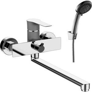 Смеситель для ванны Rossinka Silvermix с душем, перламутр\хром (RS35-32PC)