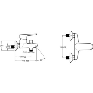 Смеситель для ванны Jacob Delafon Oscar хром (E29844-CP)