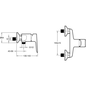 Смеситель для душа Jacob Delafon Oscar хром (E29843-CP)