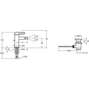 Смеситель для биде Jacob Delafon Nouvelle Vague матовый черный (E78342-BLV)