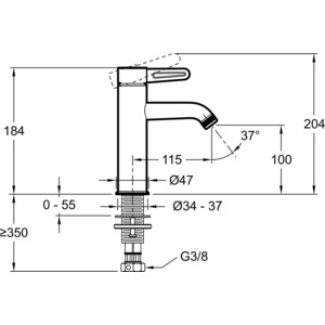 Смеситель для раковины Jacob Delafon Nouvelle Vague черный матовый (E78336-BLV)