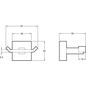Крючок двойной Jacob Delafon EO Mecanique (E77867-CP)