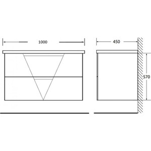 Мебель для ванной BelBagno Vittoria 100x45 Bianco Lucido