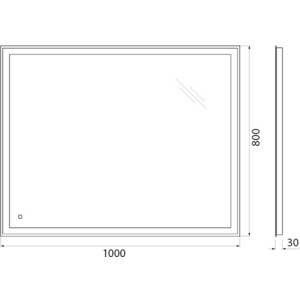 Зеркало BelBagno Spc-Grt 100х80 с подсветкой, сенсор (SPC-GRT-1000-800-LED-TCH)