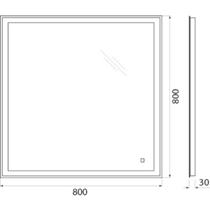 Зеркало BelBagno Spc-Grt 80х80 с подсветкой, сенсор (SPC-GRT-800-800-LED-TCH)