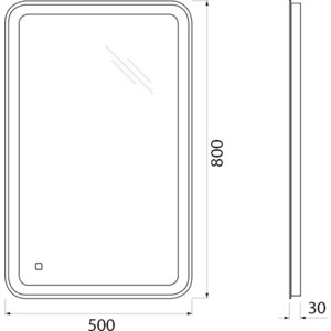 Зеркало BelBagno Spc-Mar 50х80 с подсветкой, сенсор (SPC-MAR-500-800-LED-TCH)
