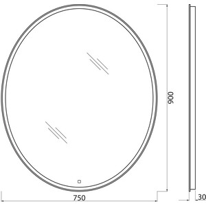 Зеркало BelBagno Spc-Vst 75х90 с подсветкой, сенсор (SPC-VST-750-900-LED-TCH)